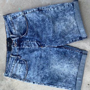 Canadian Designer, Kollar Clothing Men's Acid Wash Stretch Denim Jean short